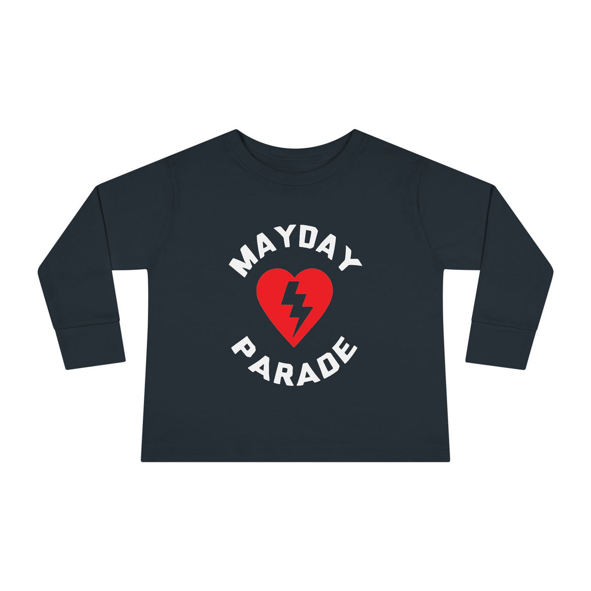 Toddler Long Sleeve Tee with Mayday Parade Heart Design, Kids Graphic Shirt, Baby Clothing, Festival Outfit, Music Lover Gift