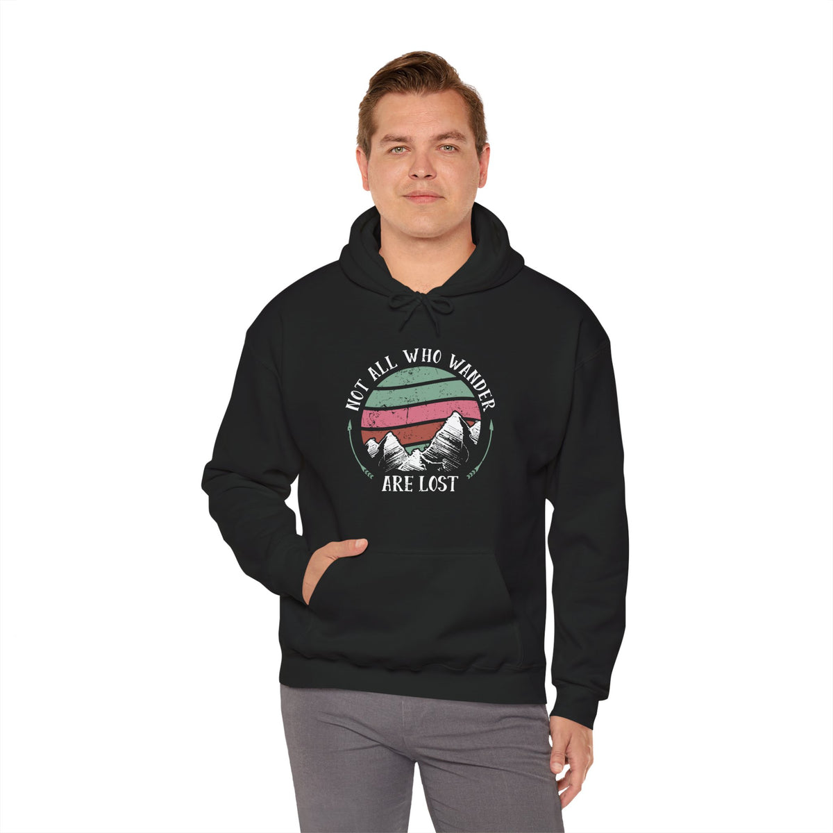 Adventurous Travel Hoodie - Not All Who Wander Are Lost Sweatshirt, Cozy Gift for Hikers, Exploration Apparel, Outdoor Adventure Gear