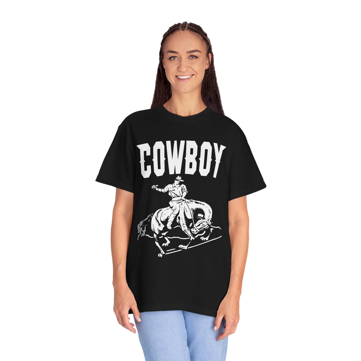 Cowboy Graphic Tee, Vintage Western Style, Unisex T-shirt, Casual Outfit, Rodeo Enthusiast Shirt, Gift for Cowgirls and Cowboys