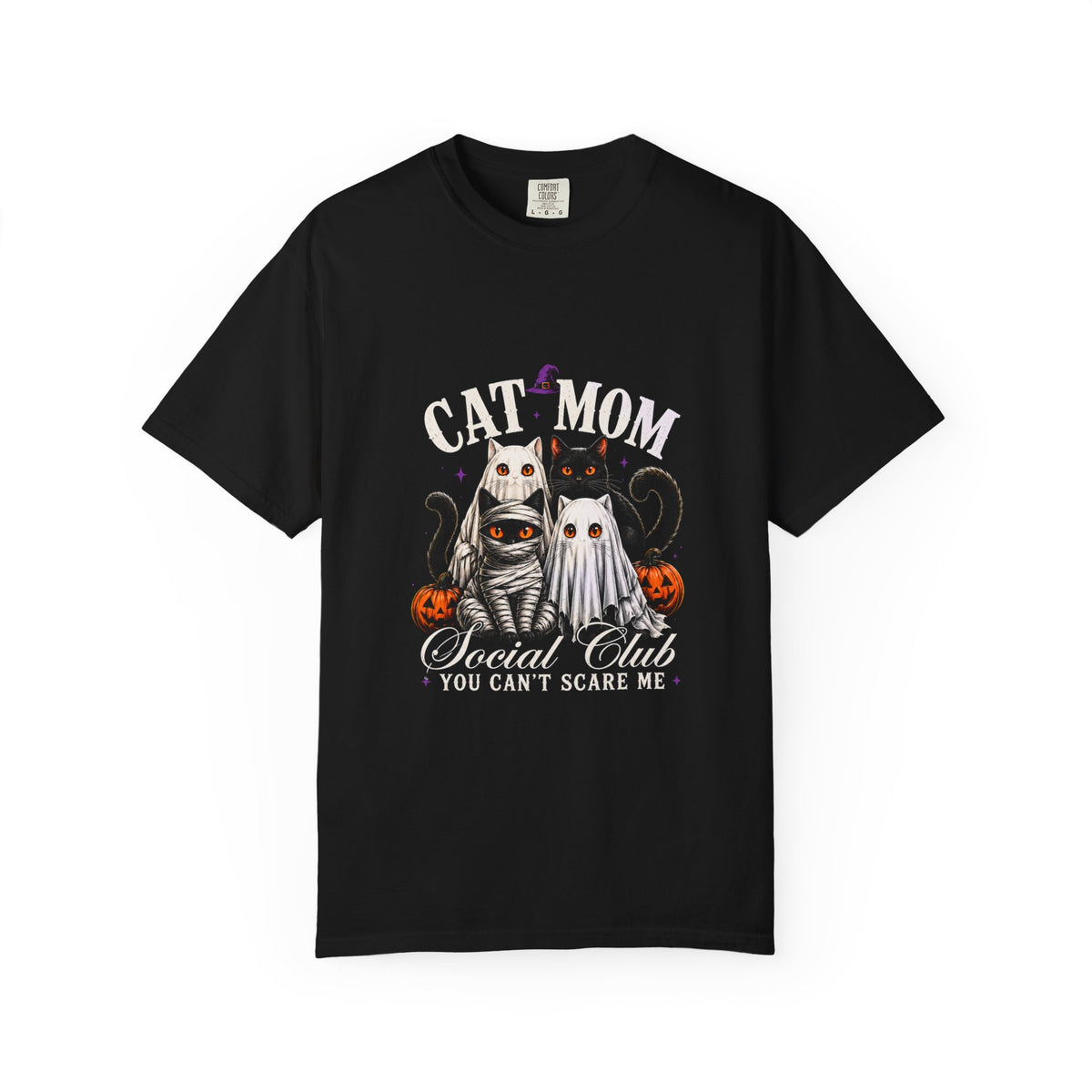Cat Mom Social Club Halloween T-Shirt — "You Can't Scare Me"