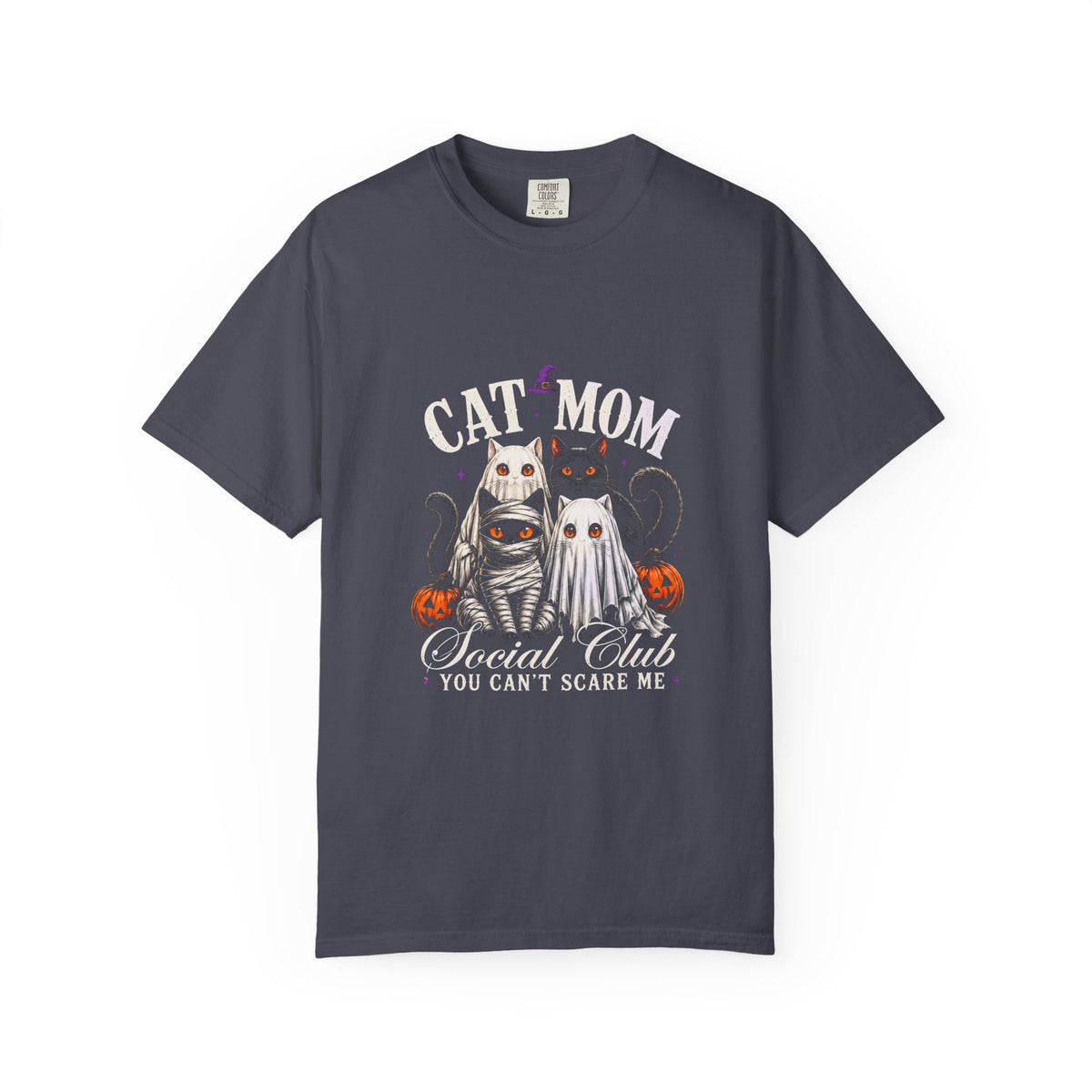 Cat Mom Social Club Halloween T-Shirt — "You Can't Scare Me"