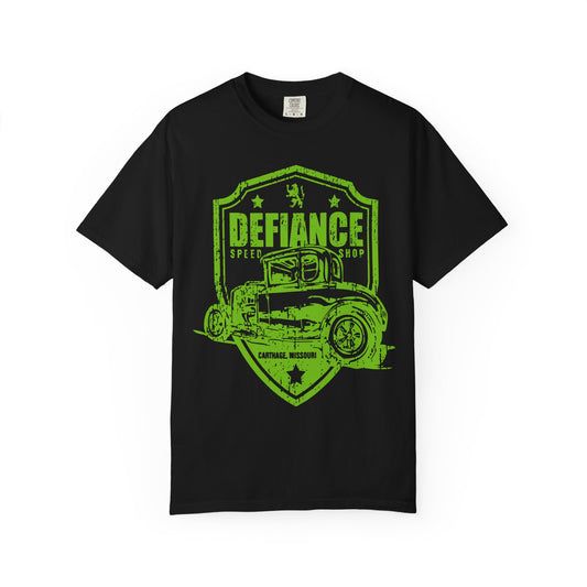 Defiance Speed Shop T-Shirt, Unisex Graphic Tee, Car Enthusiast Gift, Vintage Auto Apparel, Motorsports Clothing, Car Show Outfit
