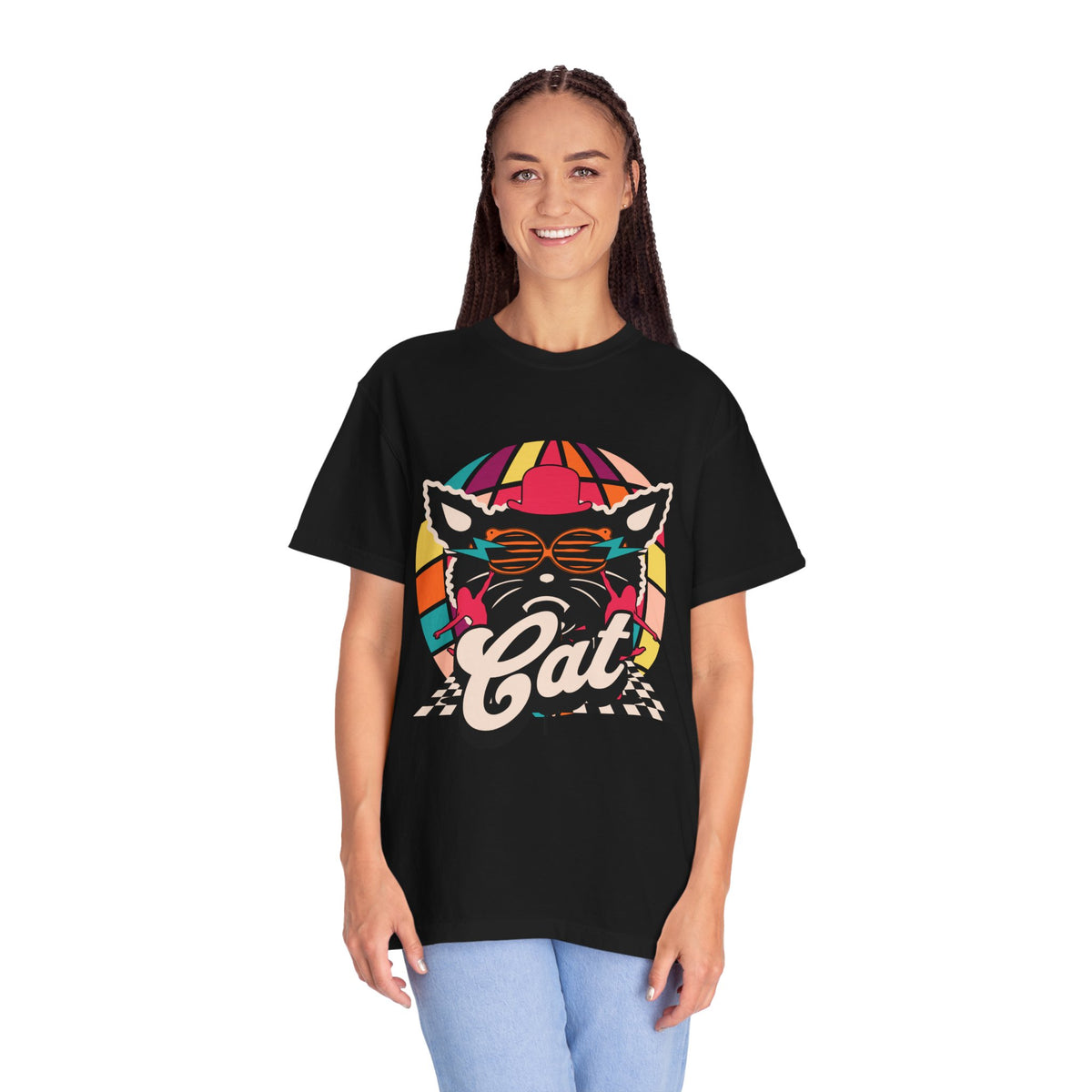 Retro Cat Vibes Unisex T-shirt | Cool Cat Graphic Tee for Cat Lovers | Gift for Pet Owners, Vintage Style, Casual Wear