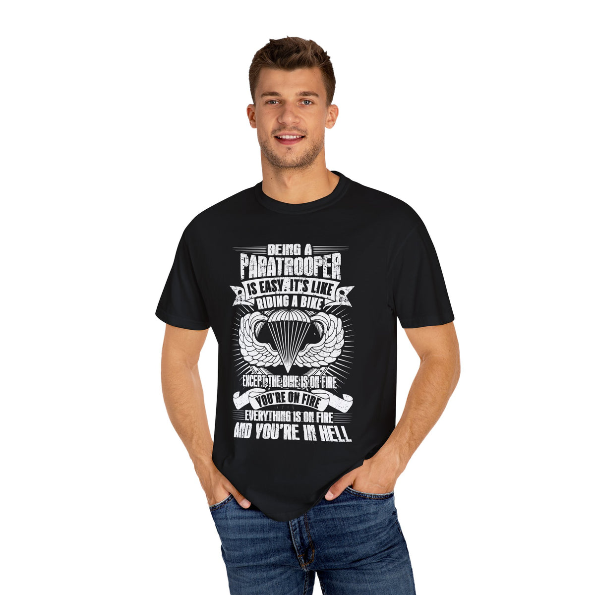 Unisex Paratrooper T-Shirt, Military Humor Tee, Gift for Veterans, Casual Wear, Outdoor Adventure Shirt, Birthday Present