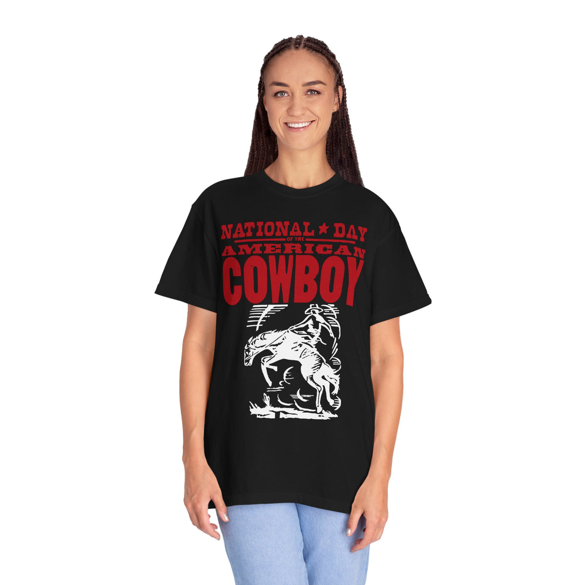 American Cowboy T-Shirt, Unisex Vintage Graphic Tee, National Day Apparel, Western Festival Clothing, Country Lifestyle Wear