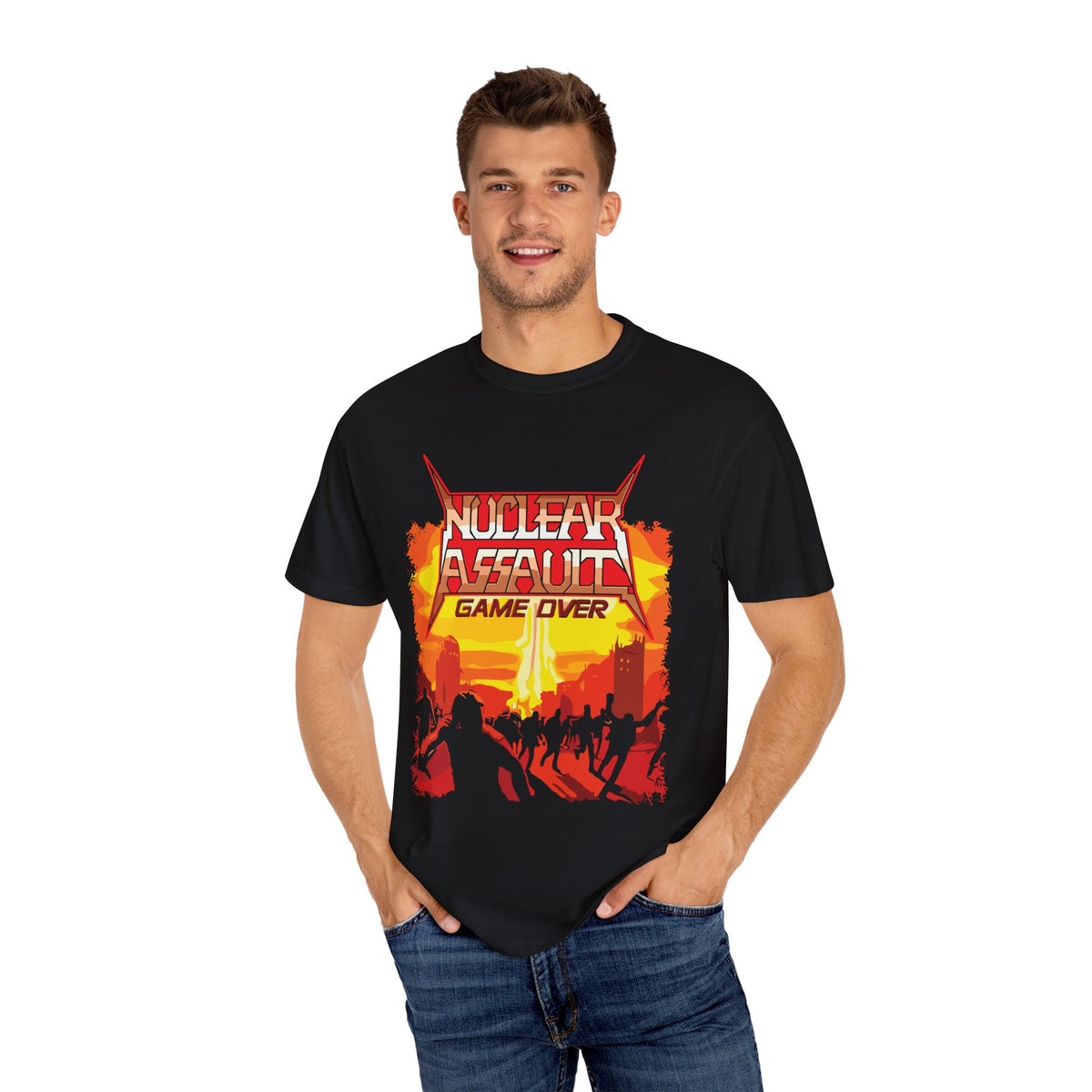 Nuclear Assault Game Over Unisex T-Shirt, Gamer Shirt, Retro Video Game, Geek Fashion, Cool Graphic Tee, Gift for Gamers