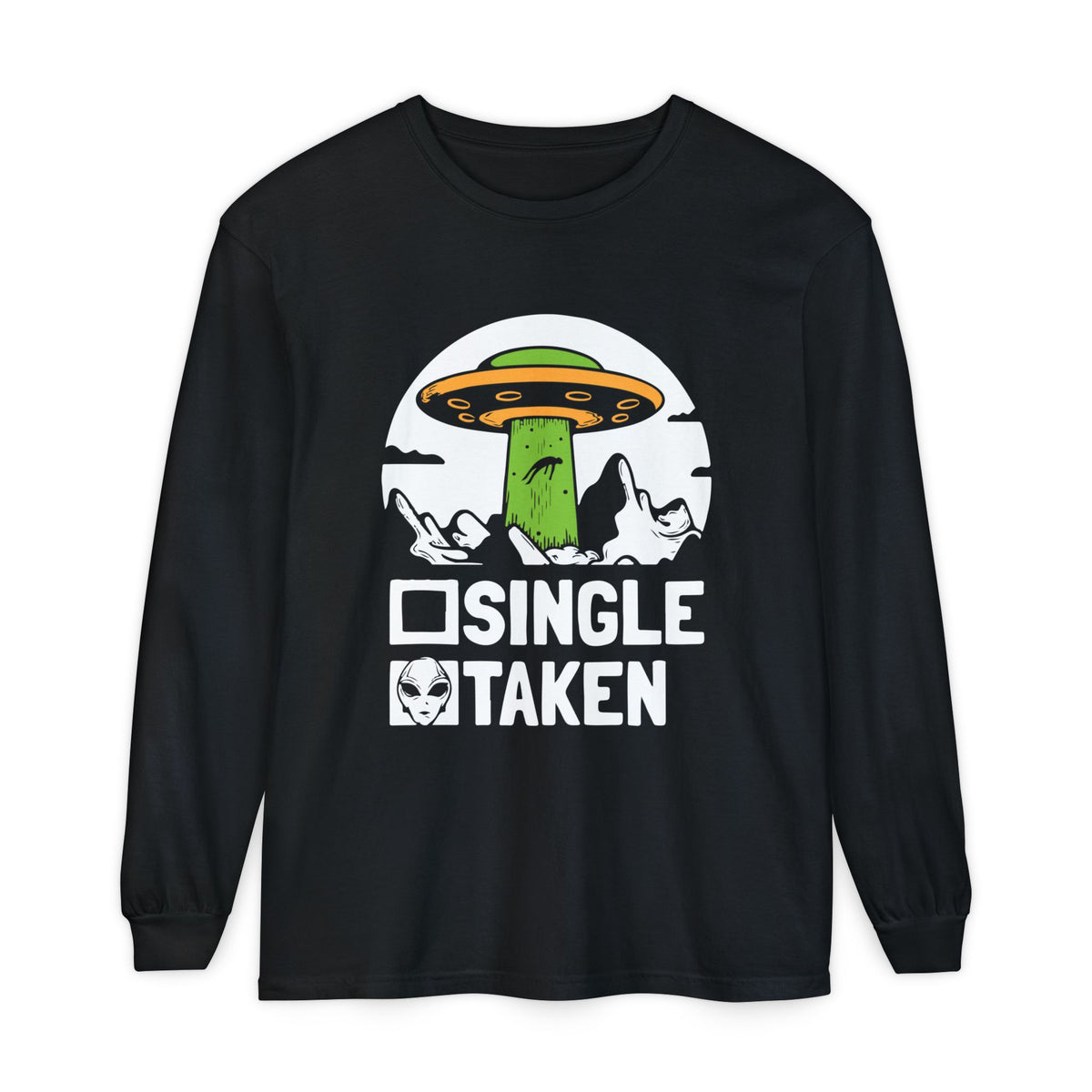 Quirky Alien Long Sleeve Tee | Perfect for Casual Wear, Gifts, Halloween, Fun Outings, or Space Lovers